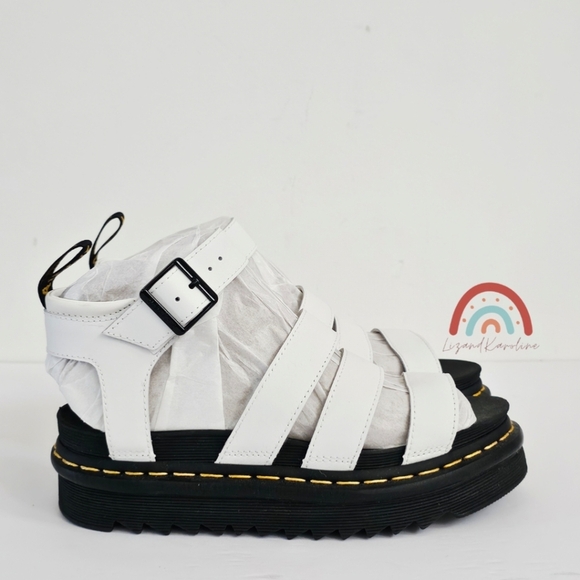 New! Dr. Martens Blaire White Leather Strap Sandals EU 38 - Picture 5 of 16